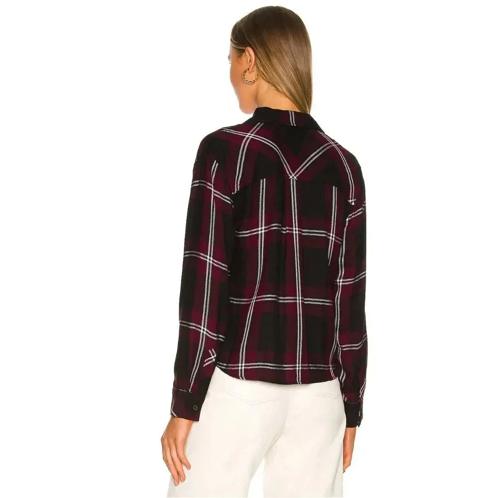 Rails Dylan Button Up Mahogany Black Ivor Top - image 5